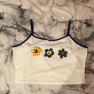 floral cropped cropped shirt .